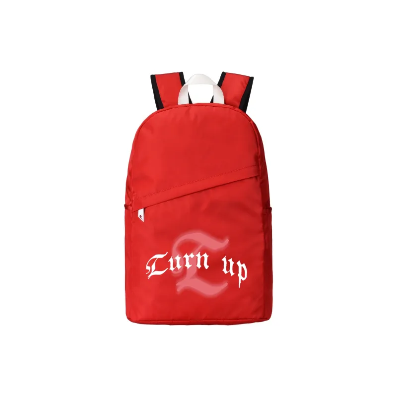 TURN UP Nylon Backpack Regular Unisex Red-0