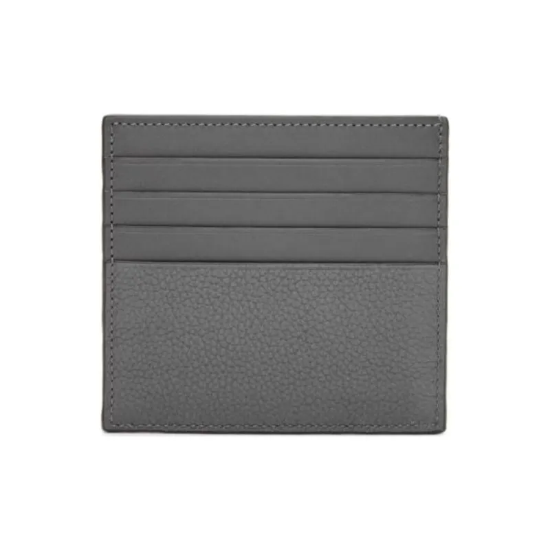 LOEWE Grain Calfskin Card Holder Men's Coal Gray-1