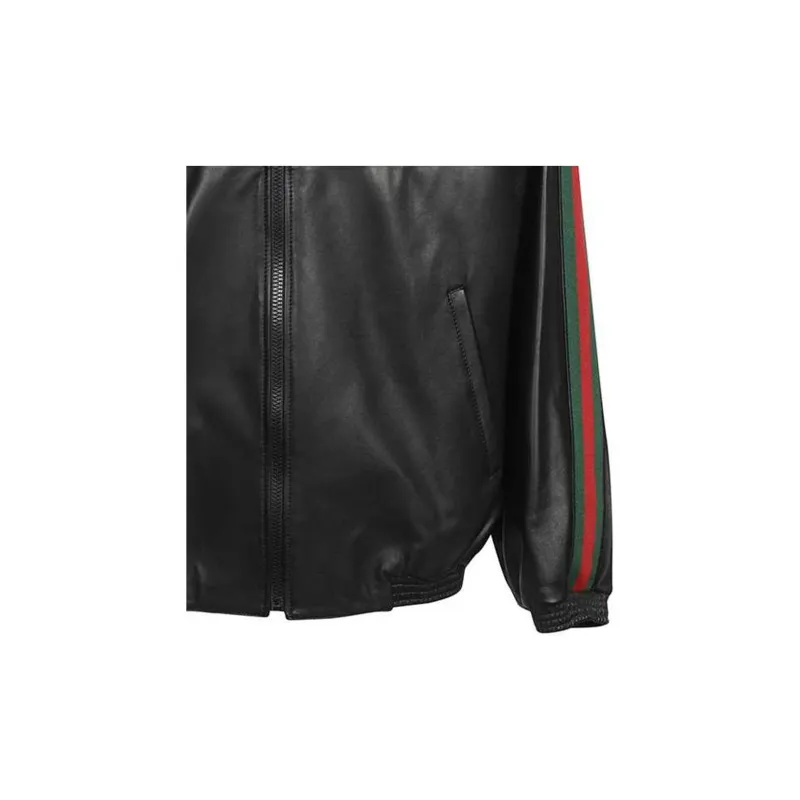 GUCCI SS23 Leather Jacket Men's Black-5