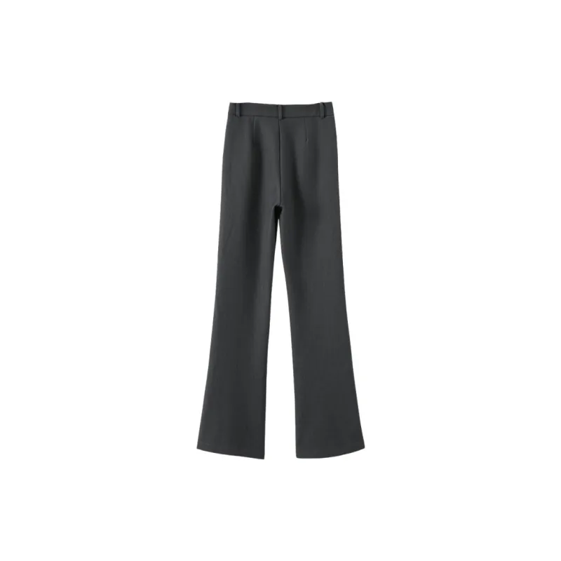 Late White Casual Pants Women's Dark Gray-3