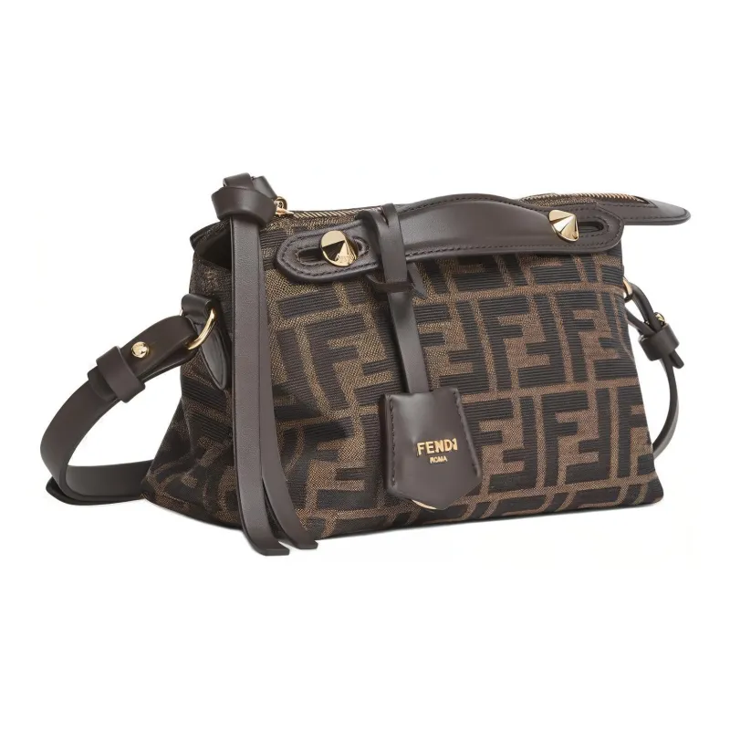 FENDI By The Way Series Cow Leather Clutch Mini Unisex Brown-2