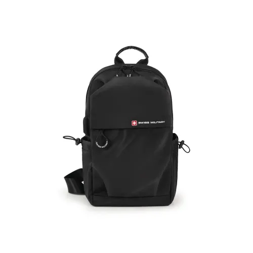 SWISS MILITARY Oxford Men's Teenagers Lightweight Small Backpack IPad Bag Sling Bag Men's Black