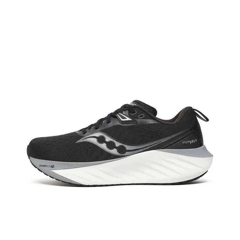 Saucony TRIUMPH 22 Anti Slip Wear Resistant Low Top Casual Running Shoes Women's Black White-0