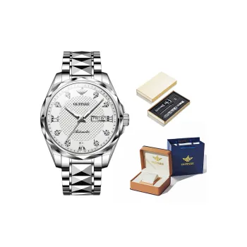 Oupinke Gaias Collection Mechanical Movement Stainless Steel Watchband Watch Men's Watches White Dial