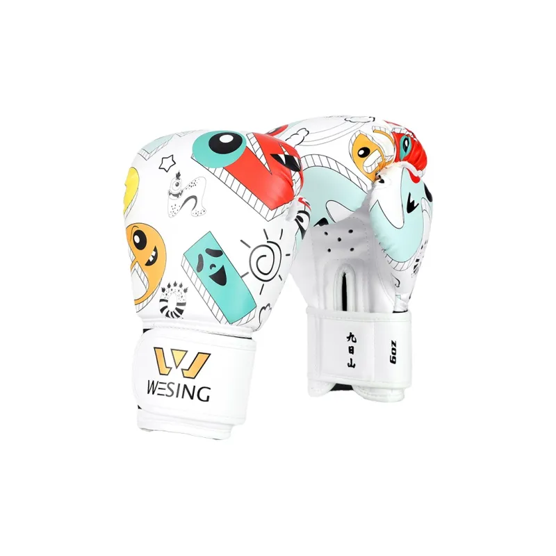WESING Boxing Gloves Sanda Martial Arts Muay Thai Kids' White-4