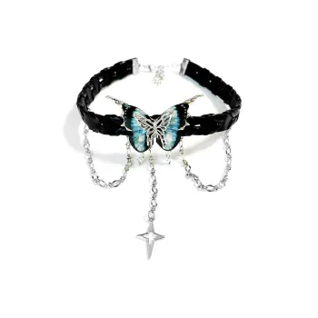 KING OF BLING Alloy Leather Necklaces Unisex