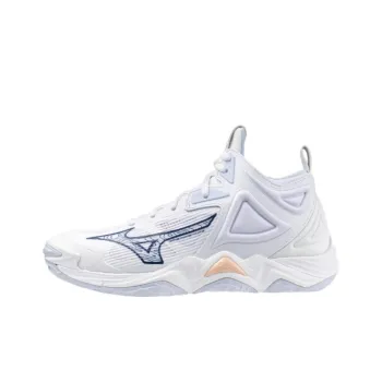 Mizuno Wave Momentum 3 Anti Slip Wear Resistant Mid Top Training Shoes Women's White Blue