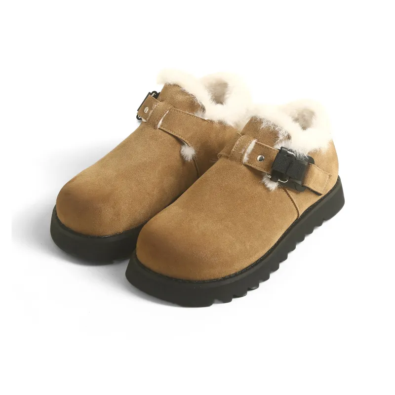 CHENTER KATER Fleece-Lined Bokken Shoes Non-slip Lightweight Low-Top Casual Shoes Women's-3