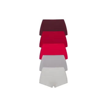 SKIMS Holiday Collection FW24 COTTON JERSEY BOY SHORT 5 PACK Underpants Women's 5 Pack Cranberry Multicolor