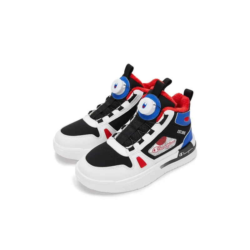 Champion Kids Slip Resistant, Abrasion Resistant, Breathable High Top Kids' Skateboarding Shoes Black Blue Kids'-1