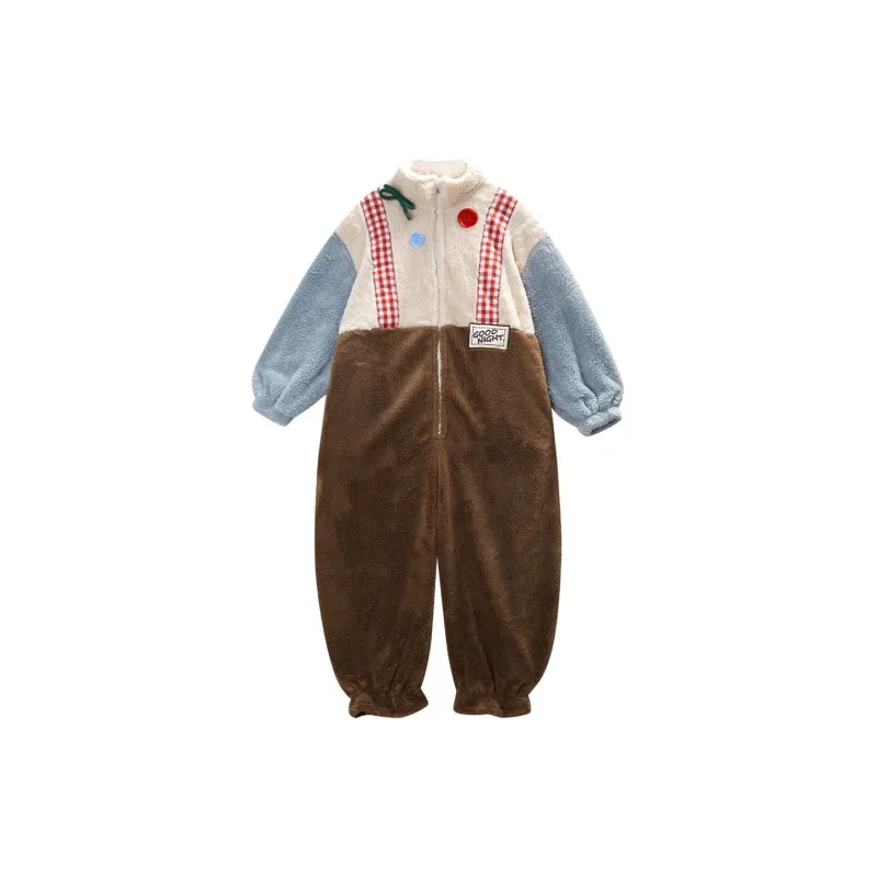GUKOO Home Onesies Women's Light Pink Coffee-0