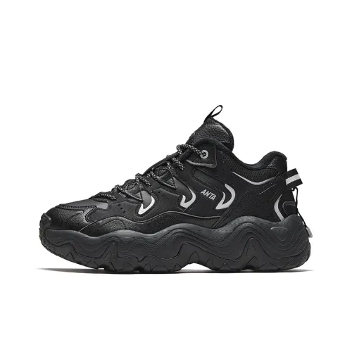 Anta Star Anti Slip And Wear Resistant Warm Low Top Chunky Sneakers Men's Silver Black