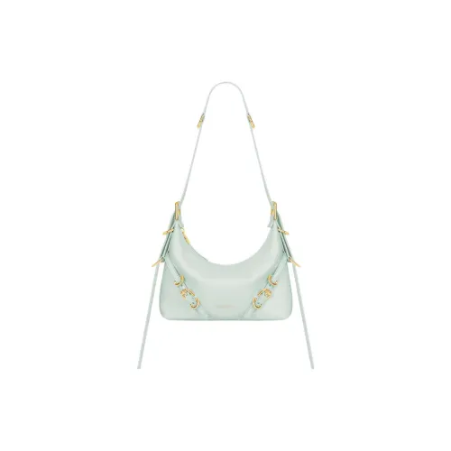 GIVENCHY Voyou Silk With Calfskin Shoulder Bag Crossbody Bag Handbag Mini Women's Turquoise