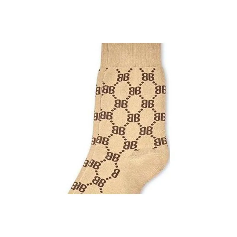 GUCCI x Balenciaga Mid-Calf Socks Unisex Beige-3