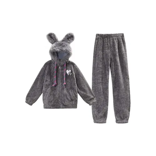 GUKOO Pajama Set Women's Light Heather Gray
