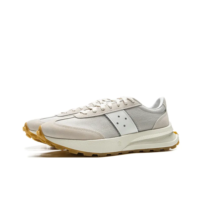 LiNing Lightweight Boat Anti Slip Wear Resistant Mid Top Casual Shoes Unisex Ecru-2