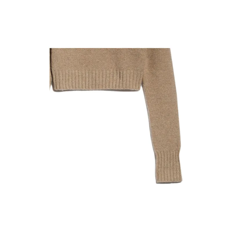 MaxMara Kaya Collection Cropped Cashmere Jumper Sweater Women's Sand-7