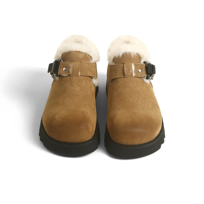 CHENTER KATER Fleece-Lined Bokken Shoes Non-slip Lightweight Low-Top Casual Shoes Women's-2