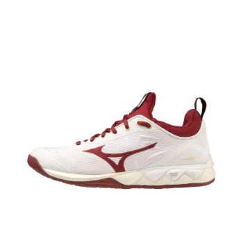 Mizuno Wave Luminous 2 Anti-Slip Wear-Resistant Low-Top Training Shoes Unisex White Red