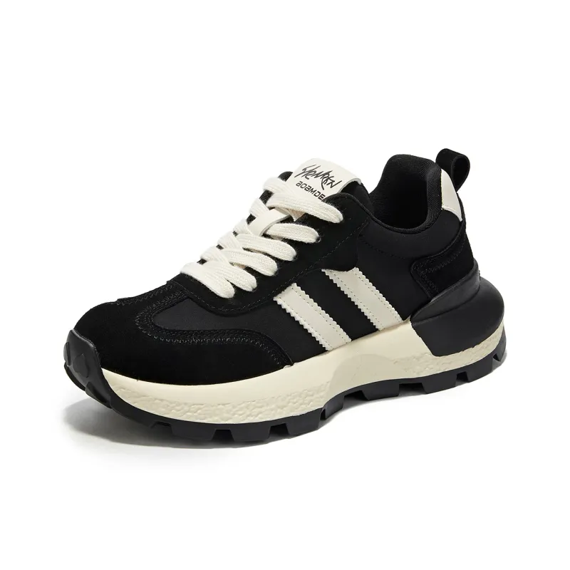 La Chapelle Wear-Resistant Height Increasing Low-Top Chunky Sneakers Women's-0