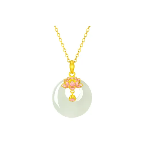 ALLOVE Necklaces Pale Greenish White Jade Women's