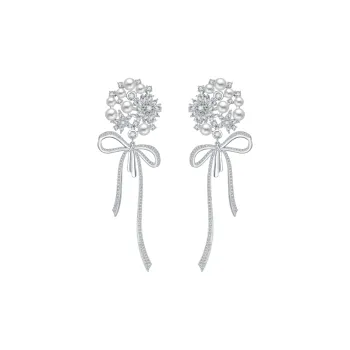 BABYBEI 925 Silver Pearls Clip On Earrings Women's