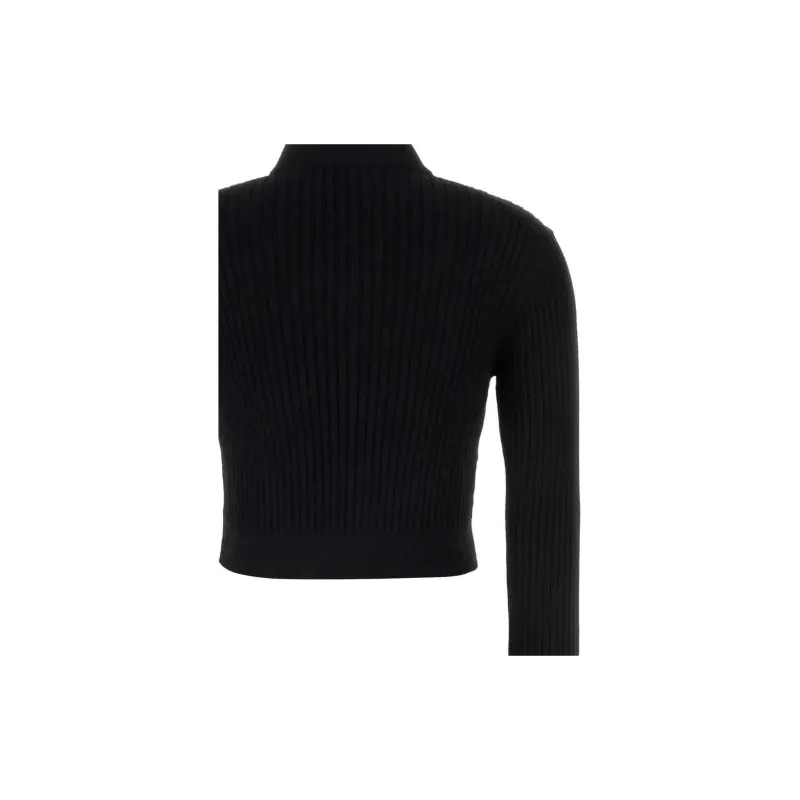 MIU MIU Logo Detailed Zip Up Knitted Cardigan-5