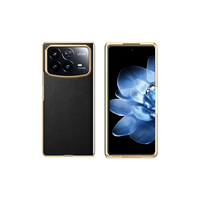 ZHUOJI Vegan Leather Material Foldable Display Leather Litchi Grain Phone Case Compatible With Xiaomi MixFold 3-2