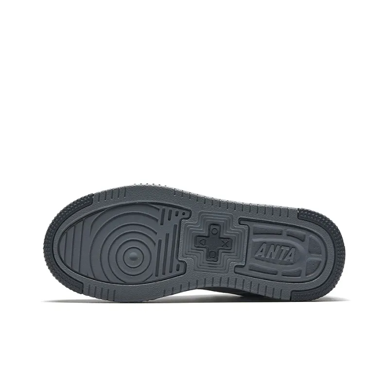 Anta Micro-sugar Slip-Resistant Height Increasing Wear-Resistant Low-Top Skateboard Shoes Women's Gray Blue-4