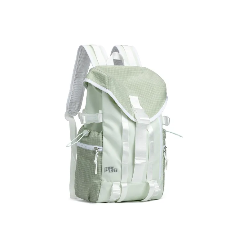 LOVERPUSS Fabric Backpack Unisex Grass Green/Egg Yellow-2