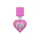 [Barbie Pink]Heart-Shaped Rhinestone-Embellished Charm