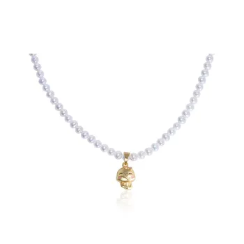 IDOKAWA Freshwater Pearl Necklaces Women's Gold White