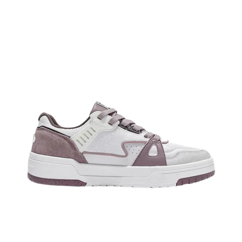 KELME Anti Slip And Wear Resistant Lightweight Low Top Skateboard Shoes Women's Light Gray Purple-1