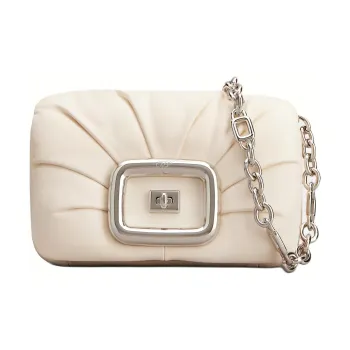Roger Vivier Nappa Leather Portable Crossbody Bag Shoulder Bag Mini Women's Ecru