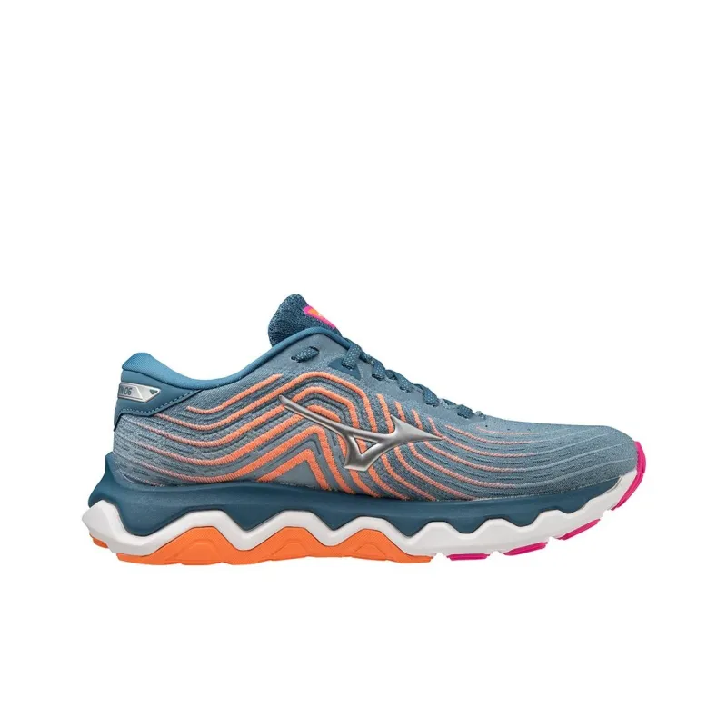 Mizuno Wave Horizon 6 Anti-Slip Wear-Resistant Low-Top Casual Running Shoes Women's Blue Gray-1