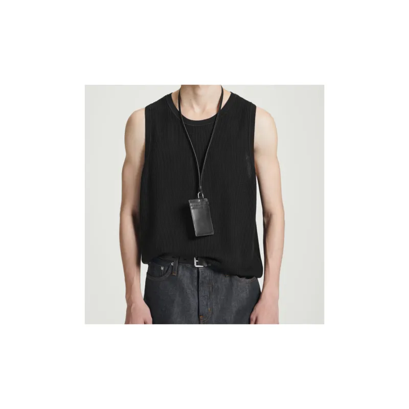 COS Leather Card Holder Regular Men's Black-2