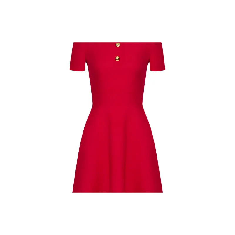 Valentino Short-Sleeved Dresses Women's Red-5