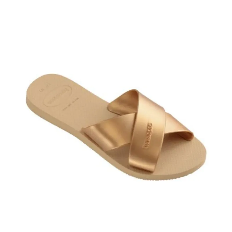 Havaianas Abrasion Resistant Slide Slippers Women's Gold-2