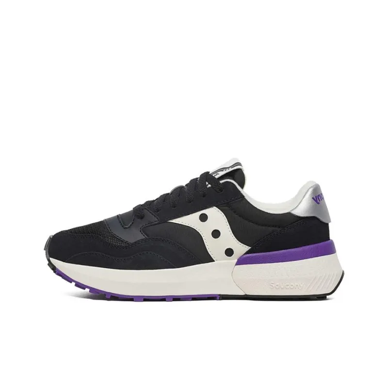 Saucony Jazz Anti Slip Wear Resistant Low Top Running Shoes Women's Black White-0