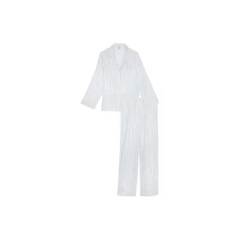 Victoria's Secret 24 Big Show Collection THE MIX Pajama Set Women's Blue White Stripes