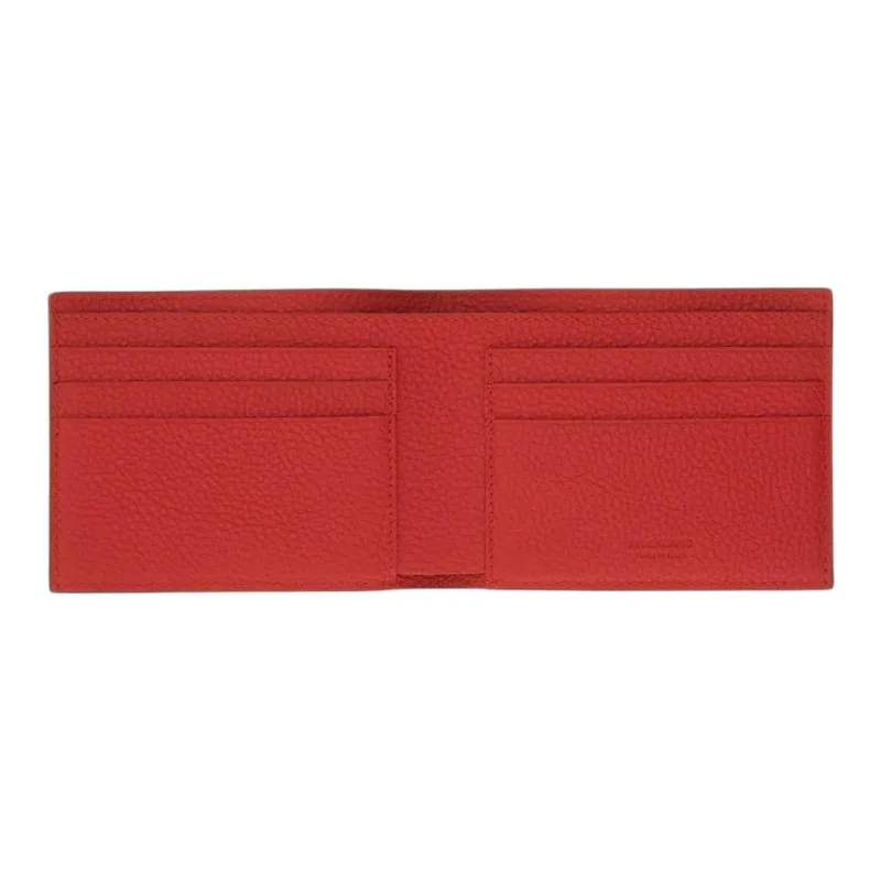 FERRAGAMO Calfskin Card Holder Men's ÍTica  Black & Red-3