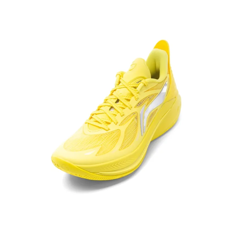 LINING Basketball Shoes Men Low Top Glossy Finish Yellow-2