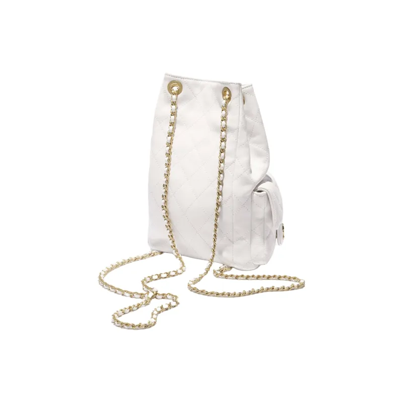 CHANEL Lambskin Backpack Women's Black-3