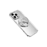 Transparent Silver Cloud Ring Magnetic Stand Phone Case