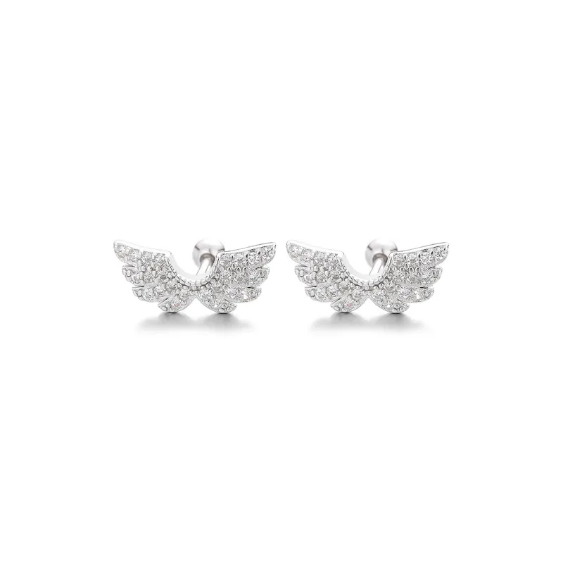 KING OF BLING Titanium Steel Zircon Stud Earrings Unisex Year Of The Snake Good Luck-4