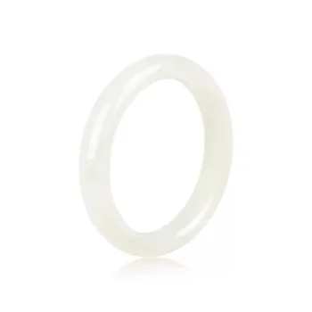 Artisan Lock Heart Jade Bangles Pale Greenish White Jade Unisex
