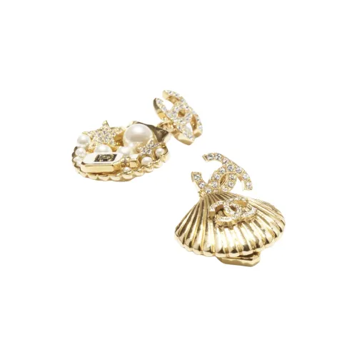 CHANEL Resin Clip-On Earrings Women's Gold