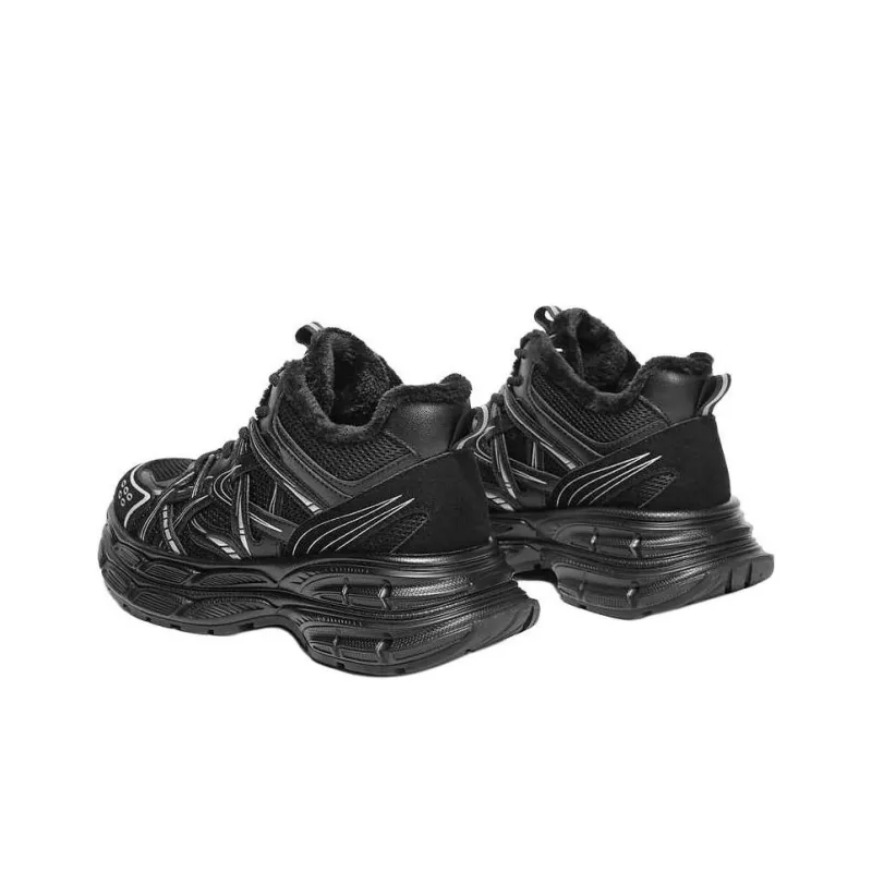 BELLE Galaxy Trajectory Abrasion Resistant High Top Chunky Sneakers Men's Black-3