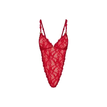 SKIMS Fake Day Collection FW24 STRETCH LACE TEDDY Bodysuits Women's Cranberry/Gooseberry