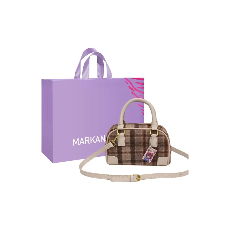 MARKANGARO PU Pillow Bag One Shoulder Handbag Regular Women's Black Dark Brown/Khaki/Ecru-6
